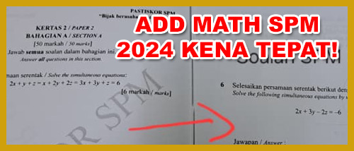 Matematik Tambahan 2024 Kena Tepat